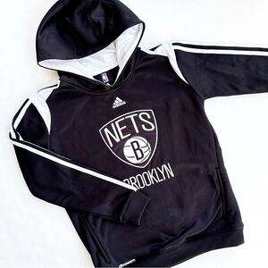 Adidas Black and White Brooklyn Nets Hoodie